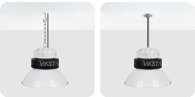 100W 150W 200W 250W ألومنيوم فين LED أضواء عالية الخليج للإضاءة التجارية مع عاكس 4