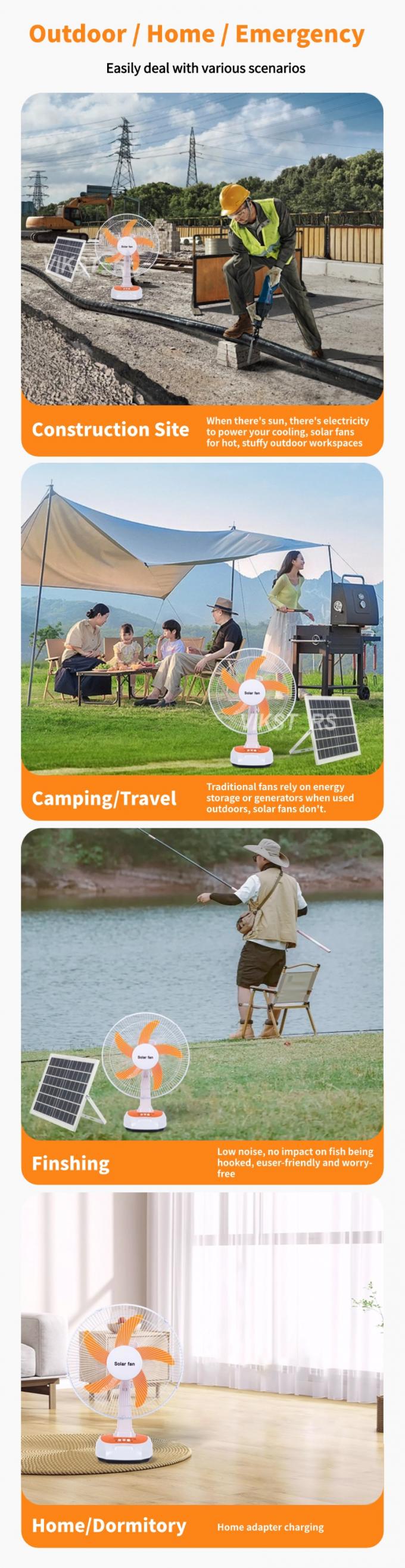 لمخيم الطوارئ الطاقة الشمسية طوافة الطاولة 16 بوصة توفير الطاقة مع المصابيح 1