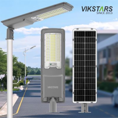 شراء مصابيح الشوارع الشمسية المتكاملة للخارج مصباح للطريق للخارج 200w 300w مع جهاز استشعار الضوء قطب التحكم عن بعد التصنيع عبر الإنترنت