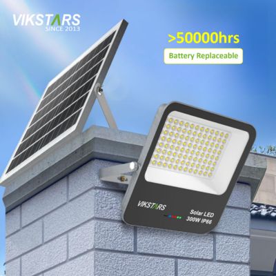 شراء بطارية استبدال 60w 100w 200W 300w مصابيح الفيضانات الشمسية مع غطاء الزجاج التصنيع عبر الإنترنت