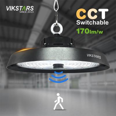 شراء 170lm/w مصابيح UFO ذات الضوء العالي دعم 3CCT مع جهاز استشعار الحركة مصابيح مستودع صناعية التصنيع عبر الإنترنت