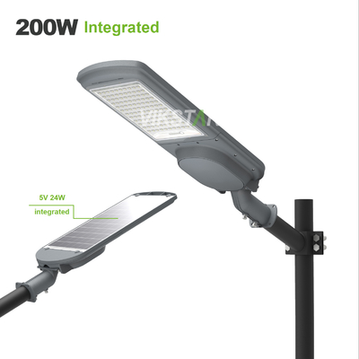 طاقة عالية كل شيء في واحد 200W 300W 400W 500W انفصال مصابيح الشارع الشمسية مع لوحة شمسية إضافية
