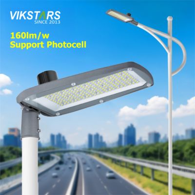160lm/w مصابيح شارع LED جديدة عالية السطوع بقدرة 100 واط 150 واط 200 واط مع محرك خارجي وخلايا ضوئية للطرق الرئيسية