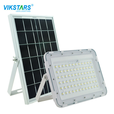 60W 200W LED ضوء الفيضانات الشمسية الإسكان الأبيض مع لوحة شمسية كبيرة